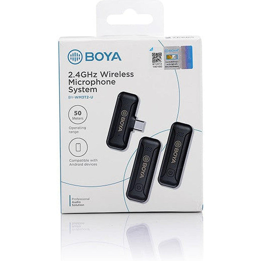 Boya Smallest 2.4Ghz Wireless Microphone For Type-C Device( 2Tx+1Rx ) - Black