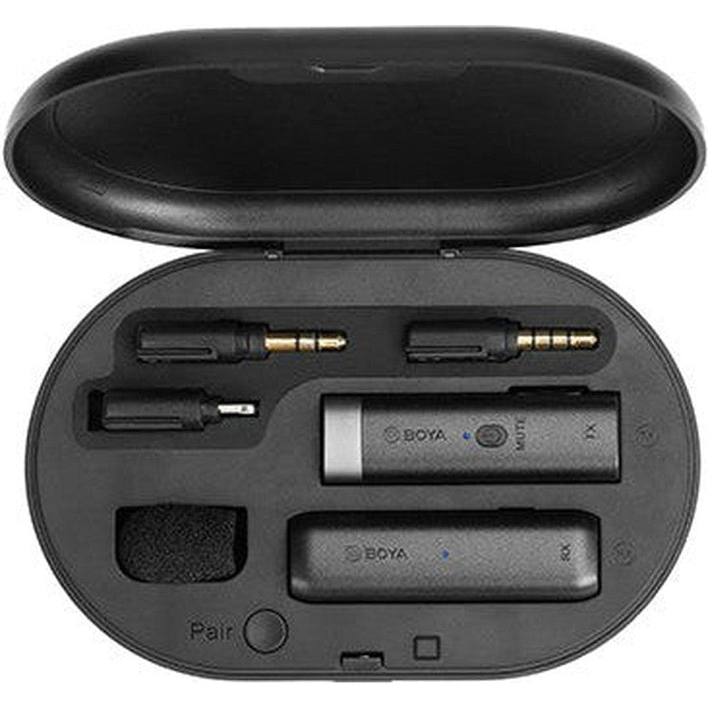 Boya Smallest Wireless Microphone, Trs & Trrs & Lightning Connector - Black