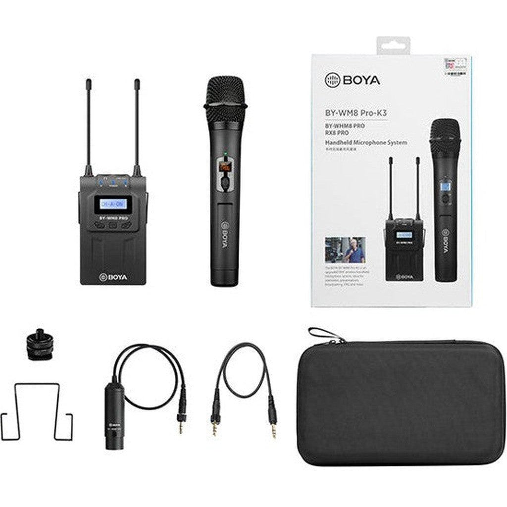 Boya Uhf Wireless Mic With One Receiver And One Handheld Microphone - Black