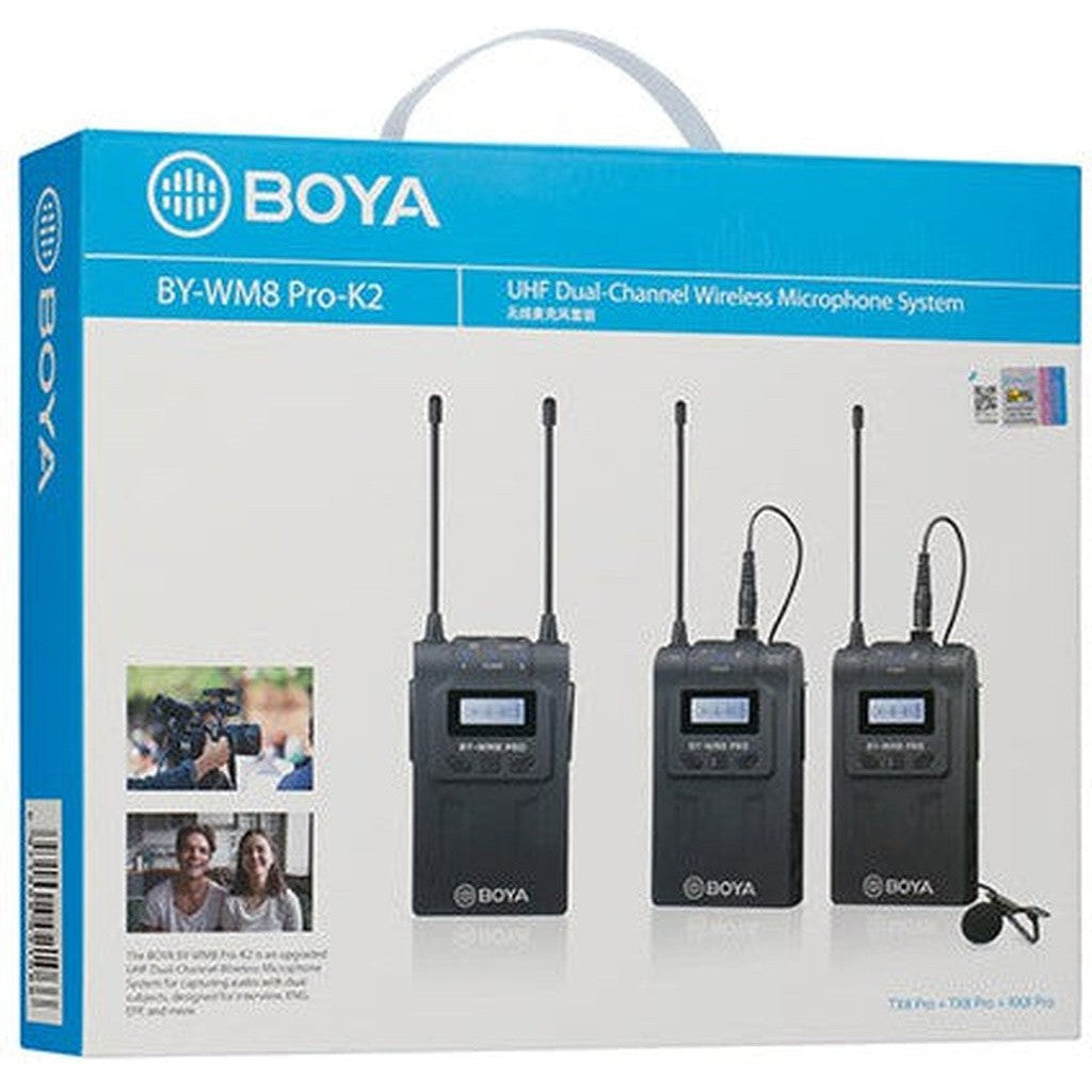 Boya Uhf Wireless Mic With One Receiver And Two Transmitter - Black