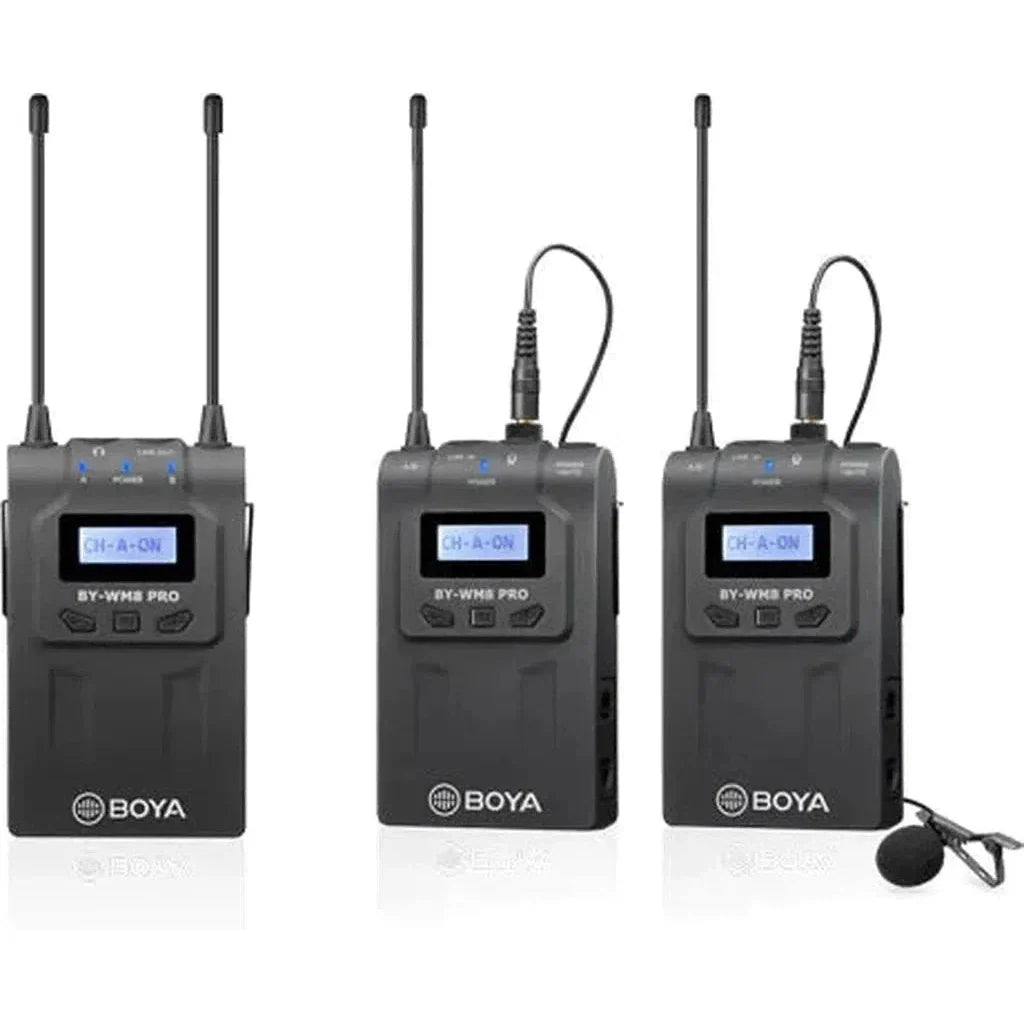 Boya Uhf Wireless Mic With One Receiver And Two Transmitter - Black