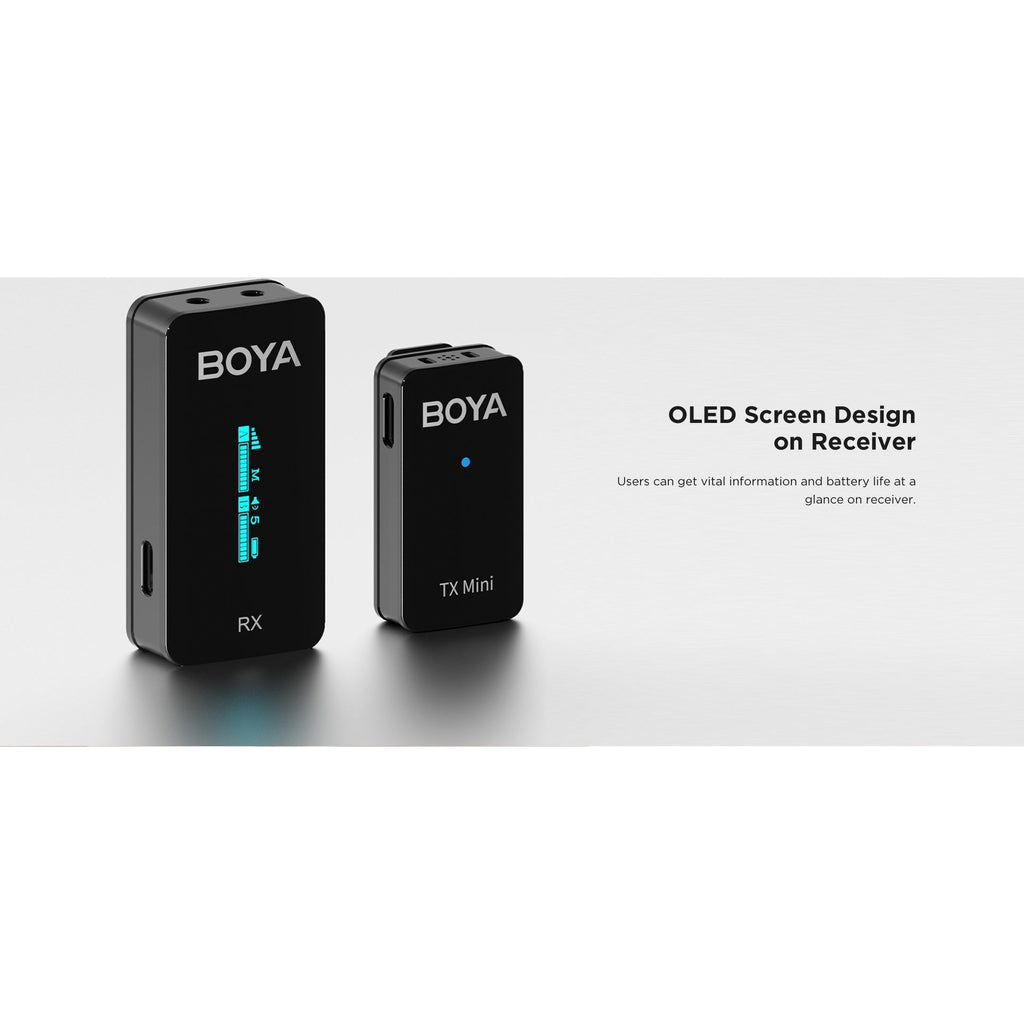 Boya Ultracompact 2.4Ghz Dual-Channel Wireless Microphone System - Black