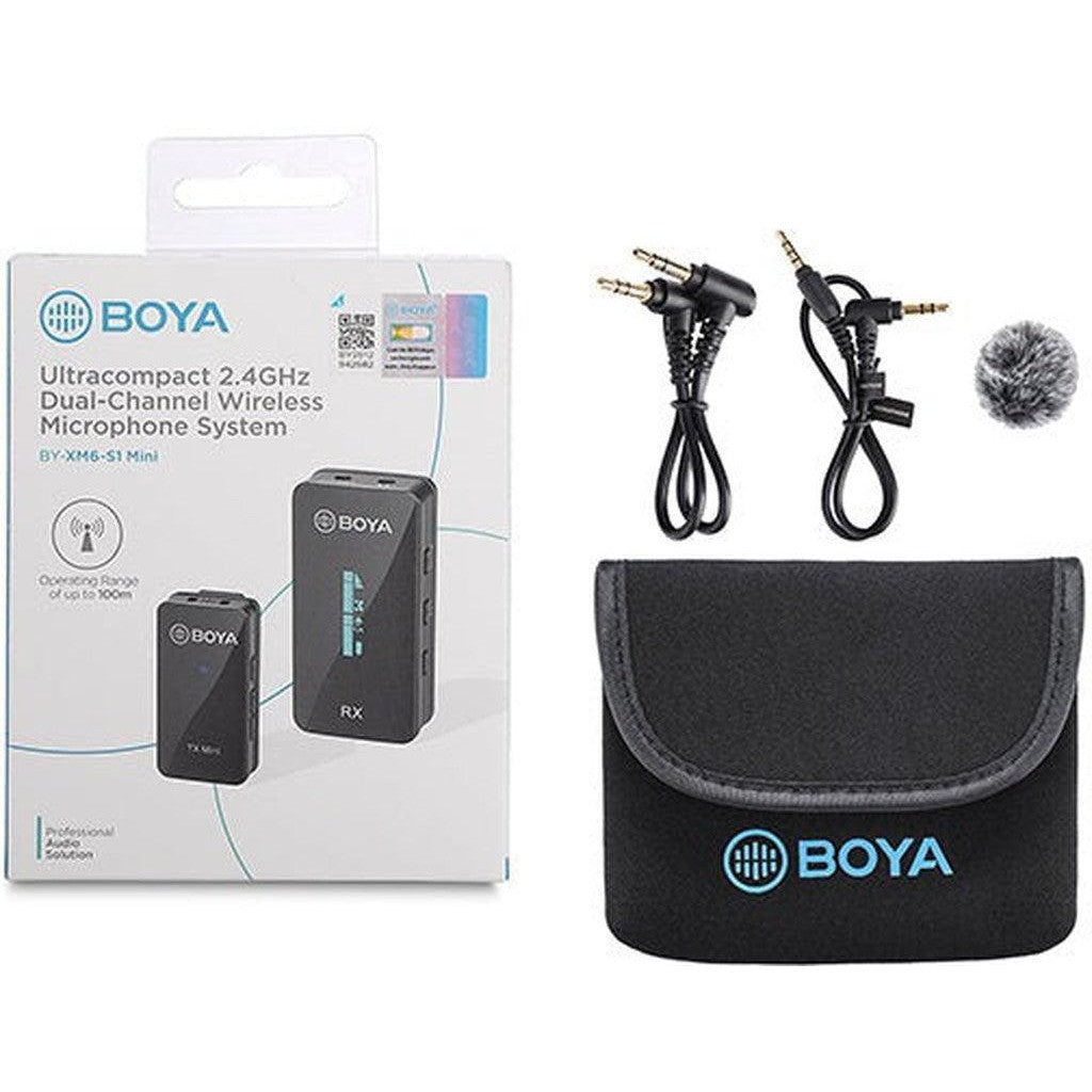 Boya Ultracompact 2.4Ghz Dual-Channel Wireless Microphone System - Black
