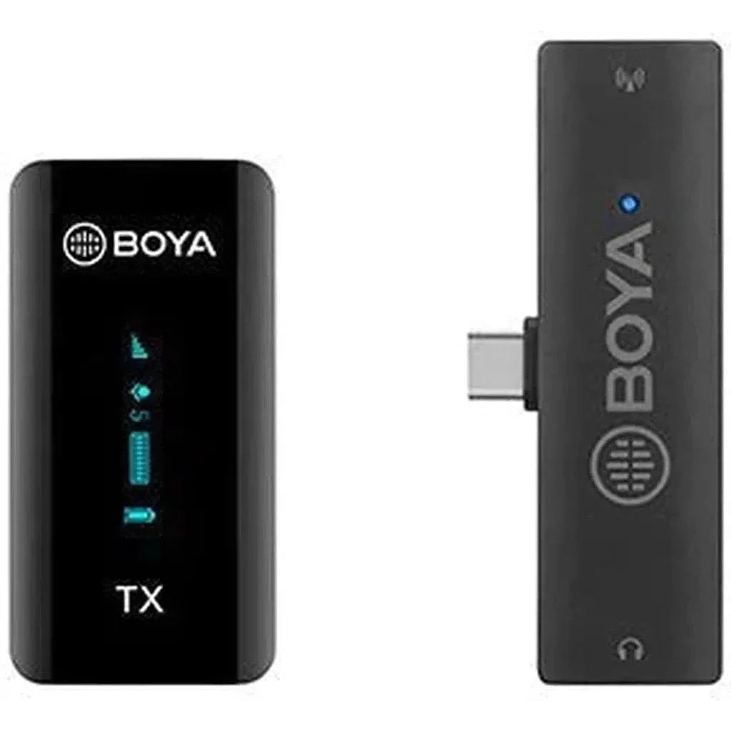 Boya.4Ghz Wireless Microphone For Mobile Device Like Smartphone, Pc, Tablet (1Transmitter+1Receiver With Type-C Jack) - Black