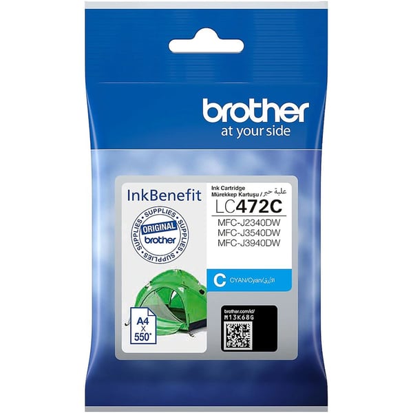 Brother Genuine LC472C Cyan Printer Ink Cartridge