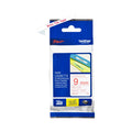 Brother Genuine TZe-222 Labelling Tape Cassette – Red on White 9mm wide