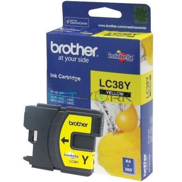 Brother LC 38 Yellow Ink Cartridge