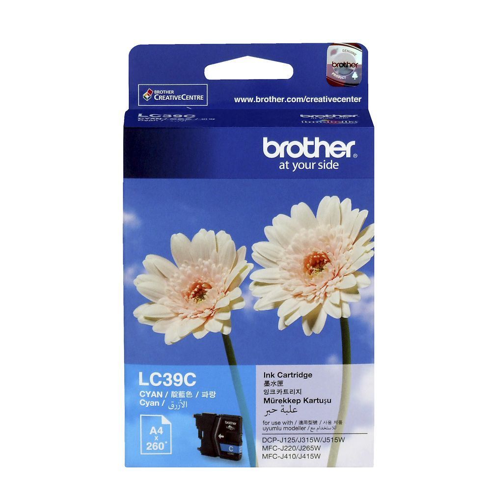 Brother LC 39 Cyan Ink Cartridge