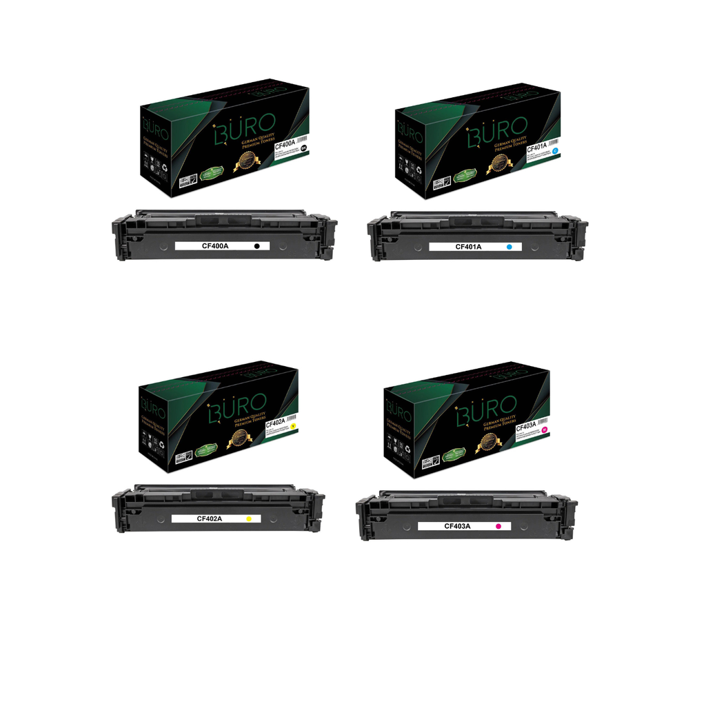 Buro Compatible for HP 201A Black-Cyan-Magenta-Yellow Combo Pack of 4