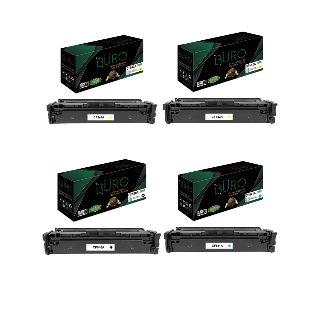 Buro Compatible for HP 203A Black-Cyan-Magenta-Yellow Combo Pack of 4