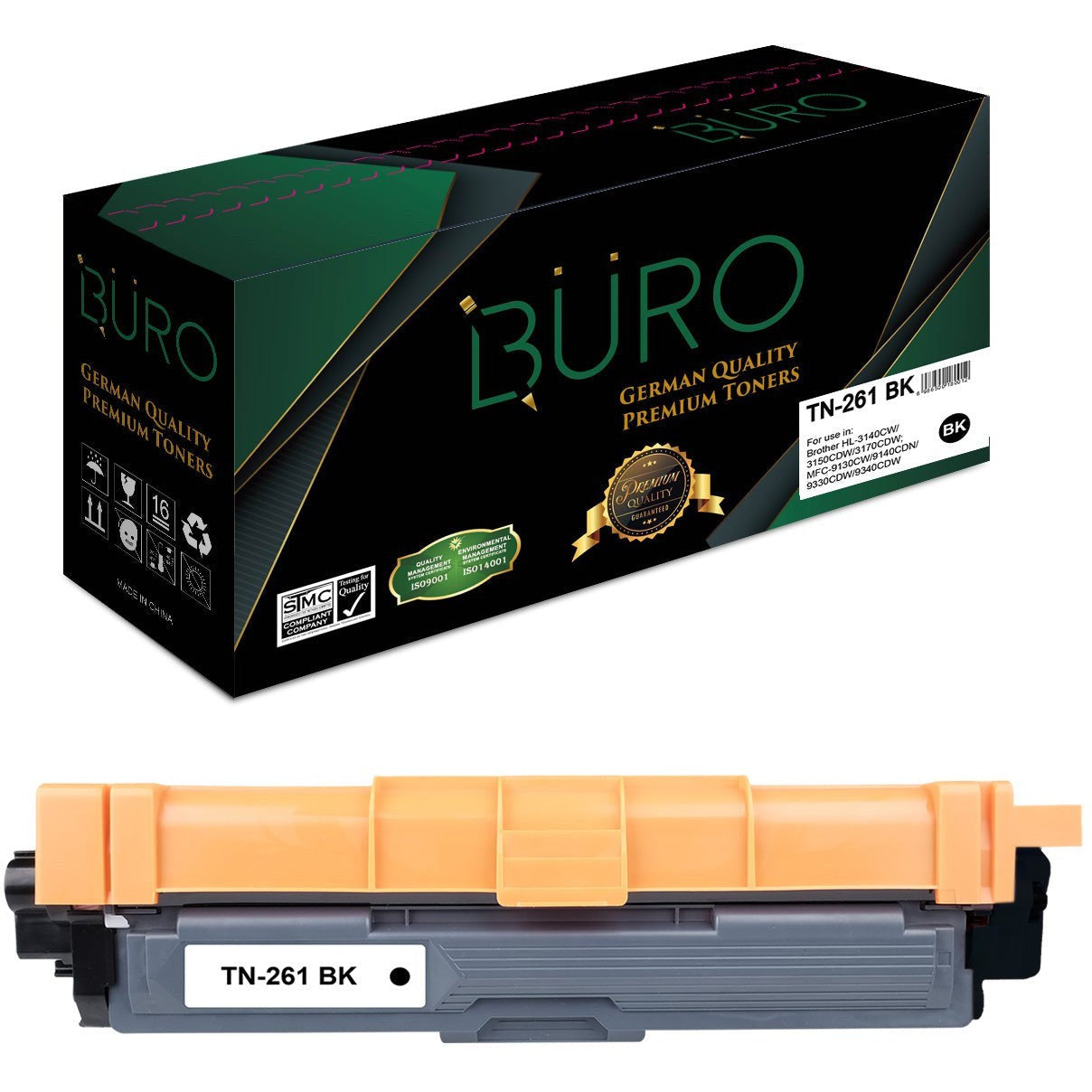 Buro Compatible Toner For Brother Tn 261 Bk Black