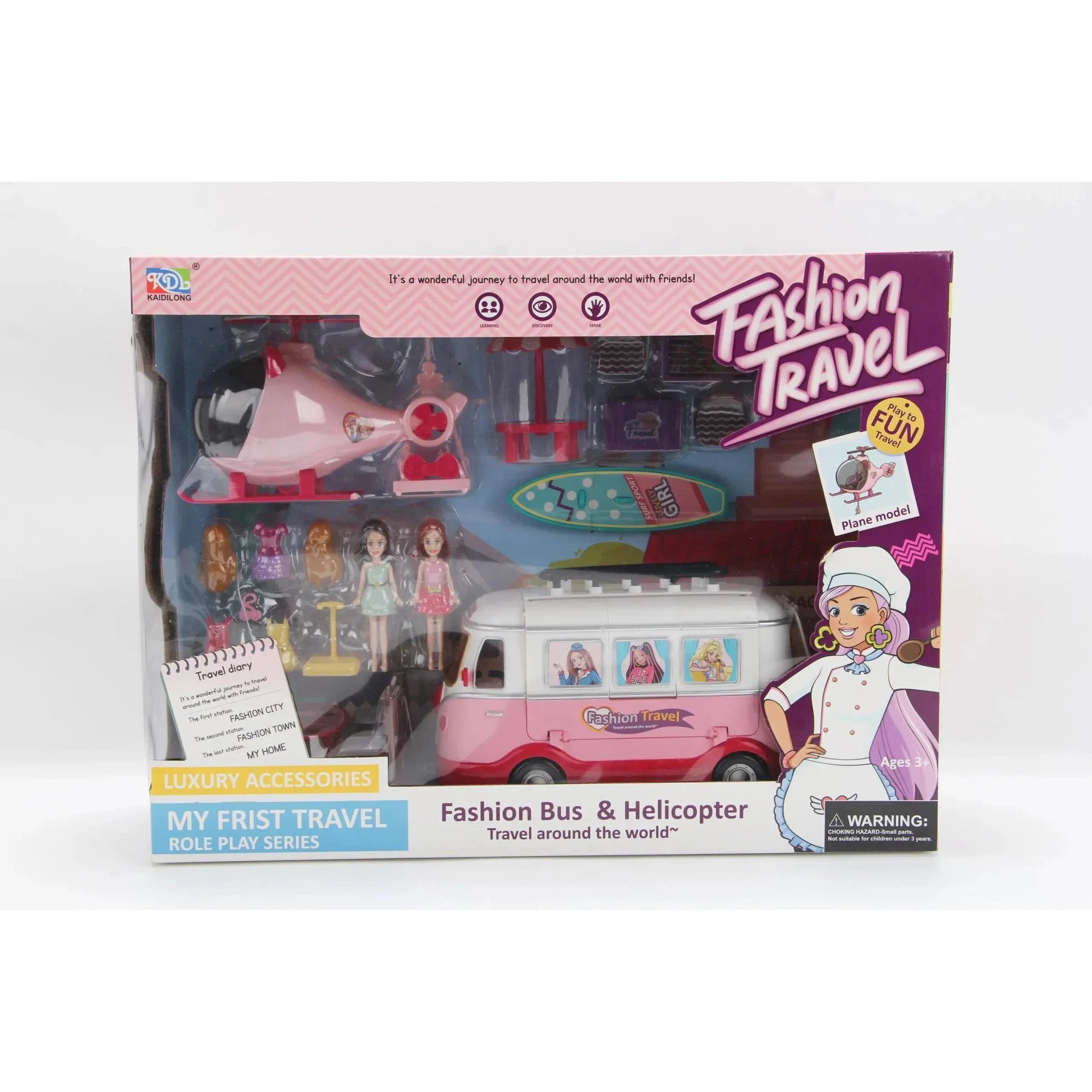 Bus And Helicopter Travel Arround The World Role Play-K014