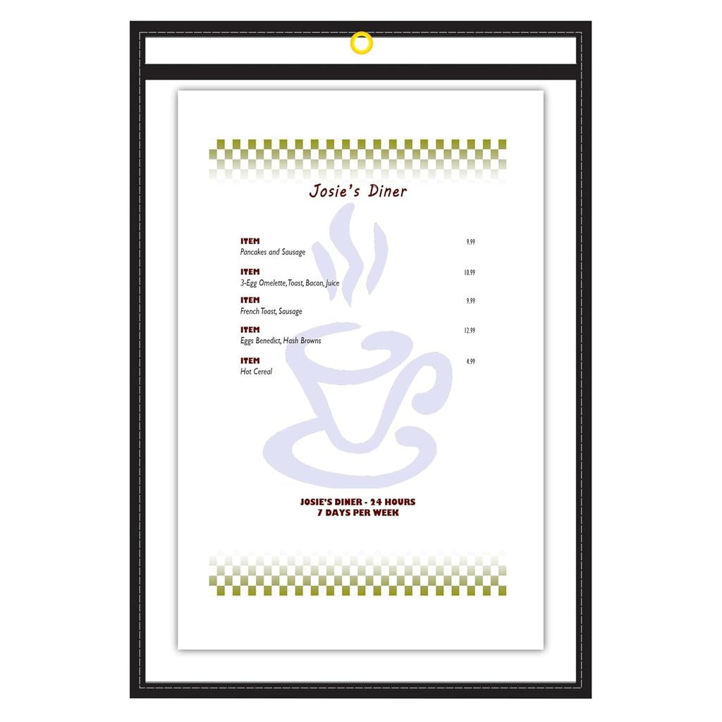 C-Line Stitched Shop Ticket Holders, Both Sides Clear, 6x9 25/pkt