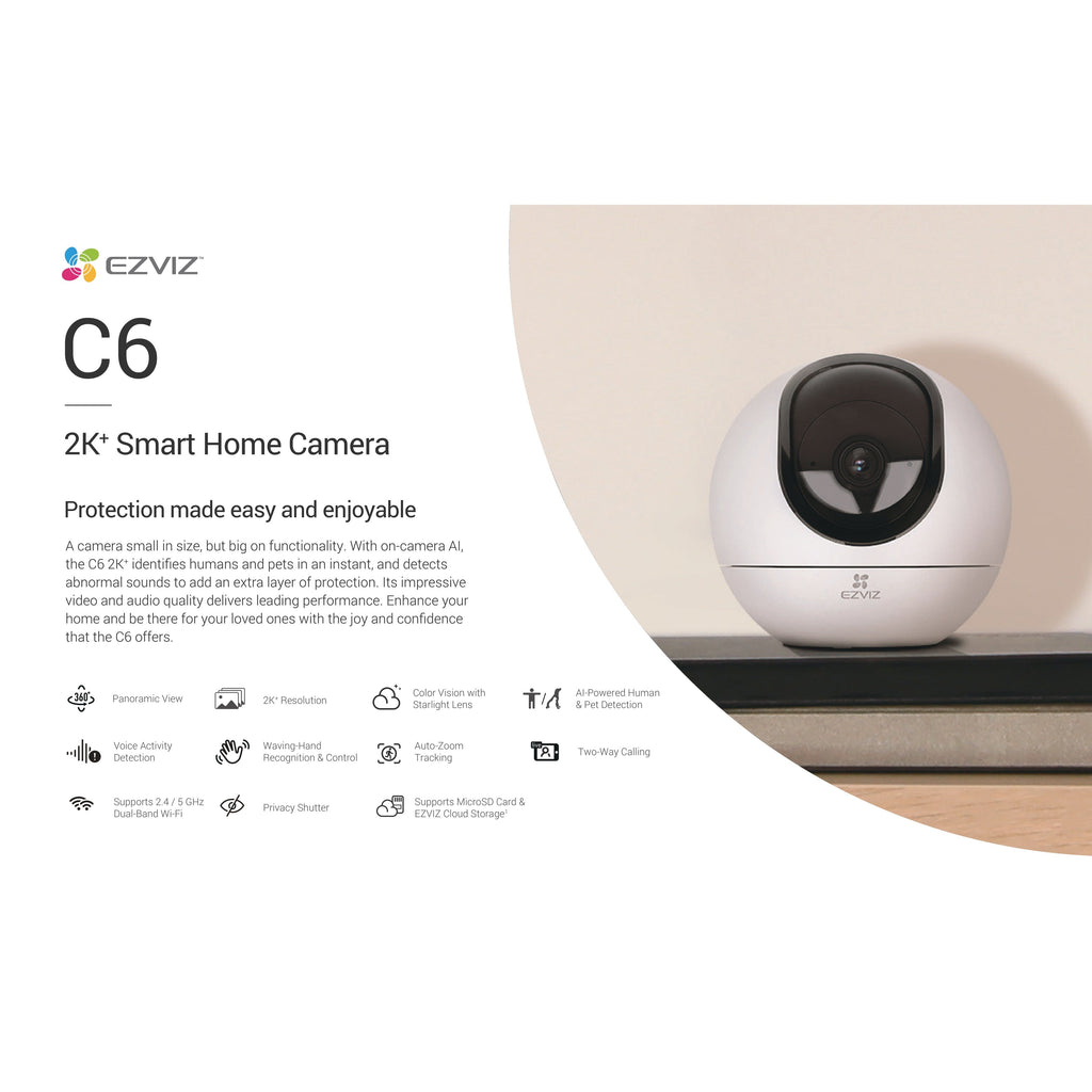 Ezviz C6 4mm Indoor Smart Camera – White