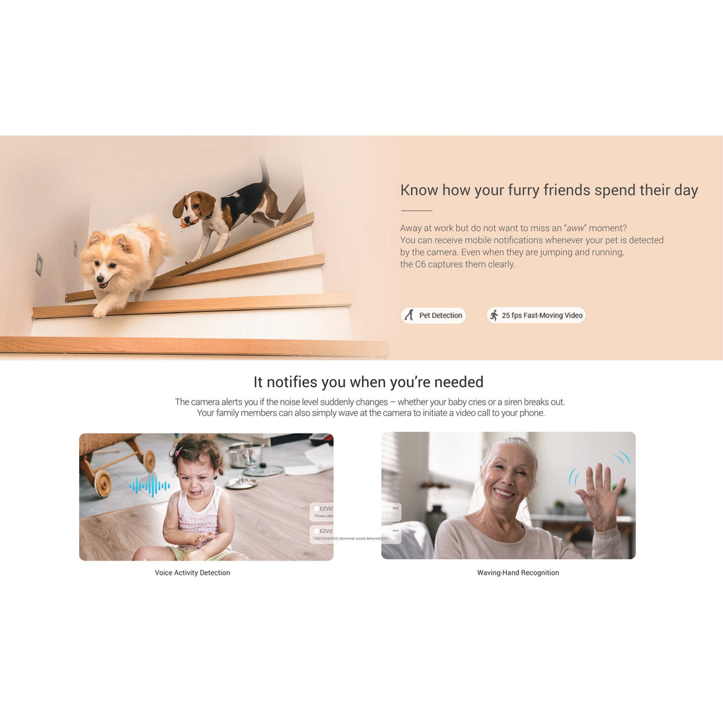 Ezviz C6 4mm Indoor Smart Camera – White