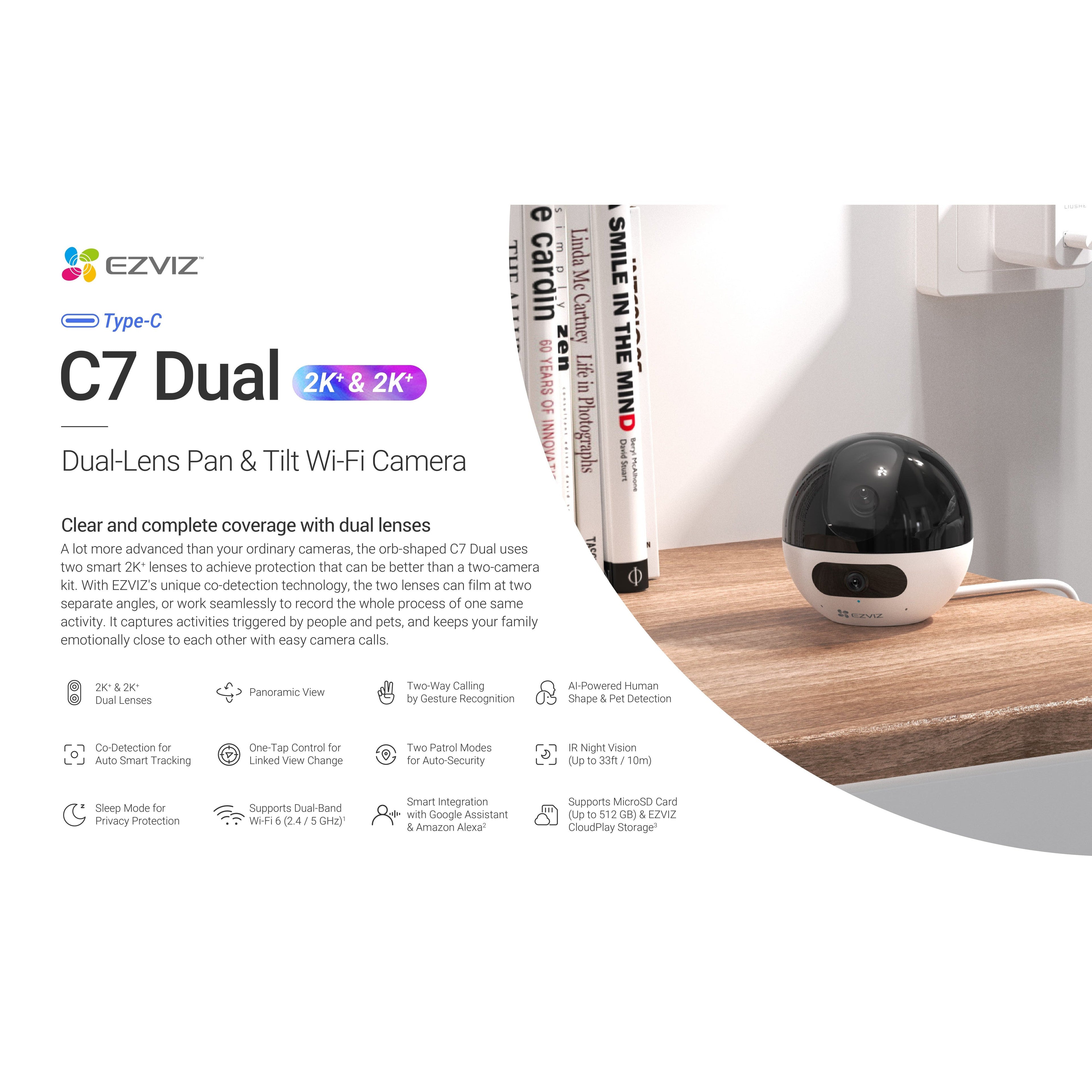 Ezviz C7 DUAL Pan & Tilt Wi-Fi Camera
