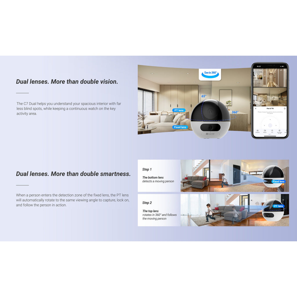 Ezviz C7 DUAL Pan & Tilt Wi-Fi Camera