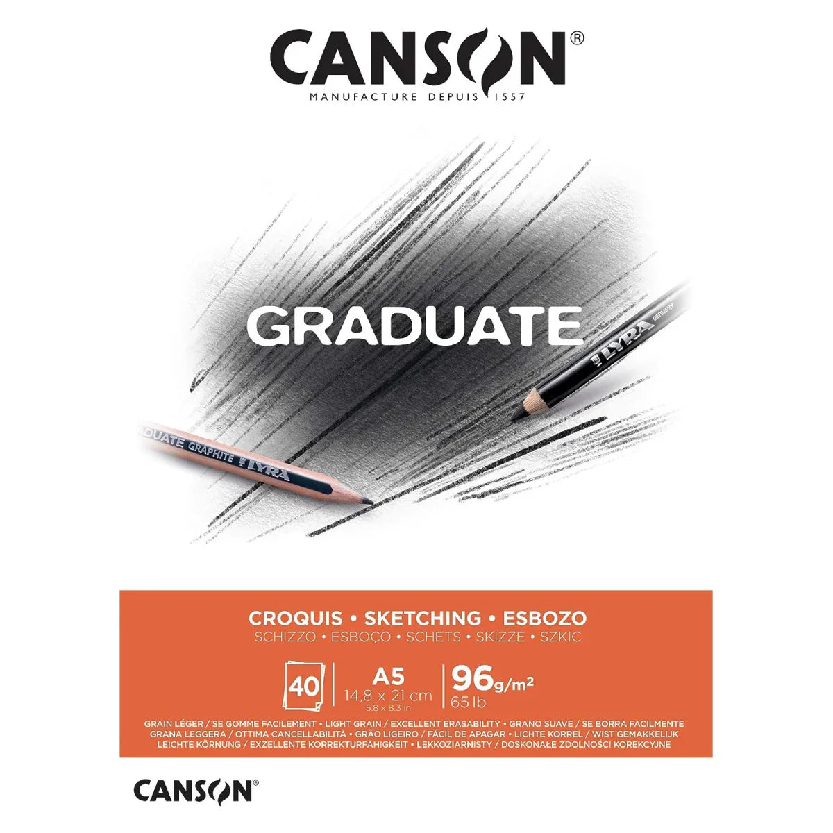 Canson Graduate Light Grain A5 Sketch Pad