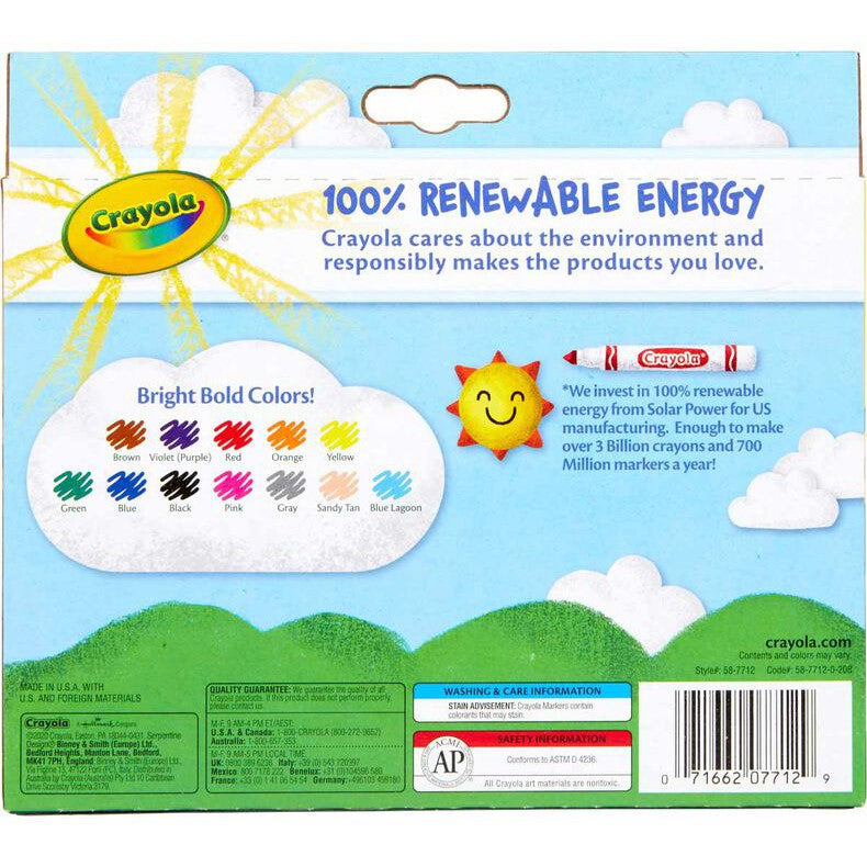 Crayola 12 BOLD COLORED MARKERS