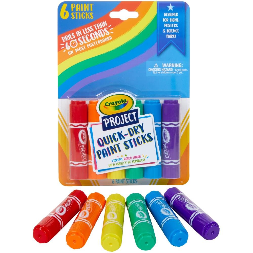 Crayola PROJECT 6 CT QUICK DRY PAINT STICKS