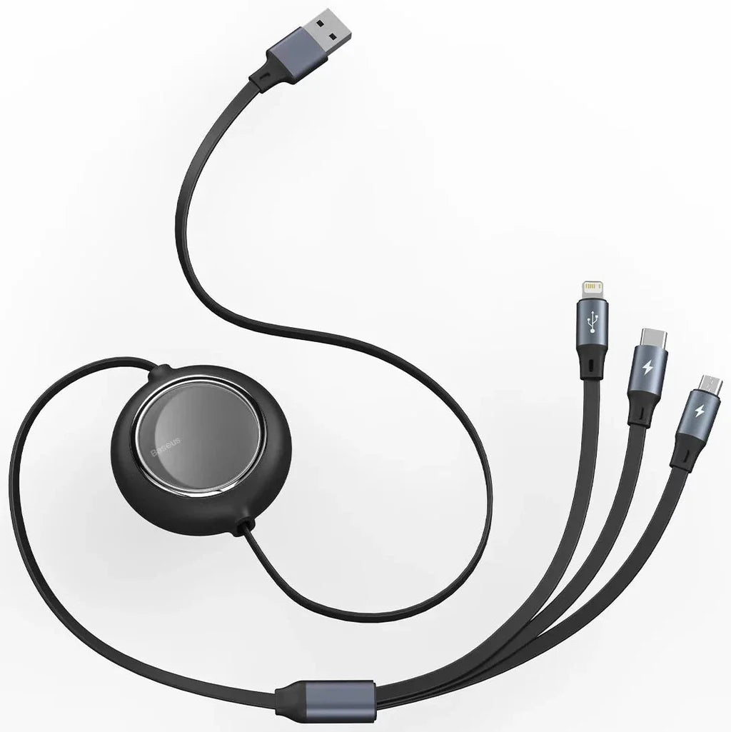 Cable Baseus Bright Mirror 3-in-1 cable USB For M+L+T 3.5A 1.2m Black