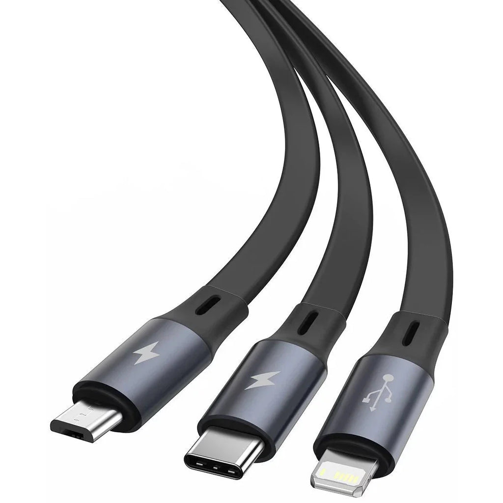 Cable Baseus Bright Mirror 3-in-1 cable USB For M+L+T 3.5A 1.2m Black