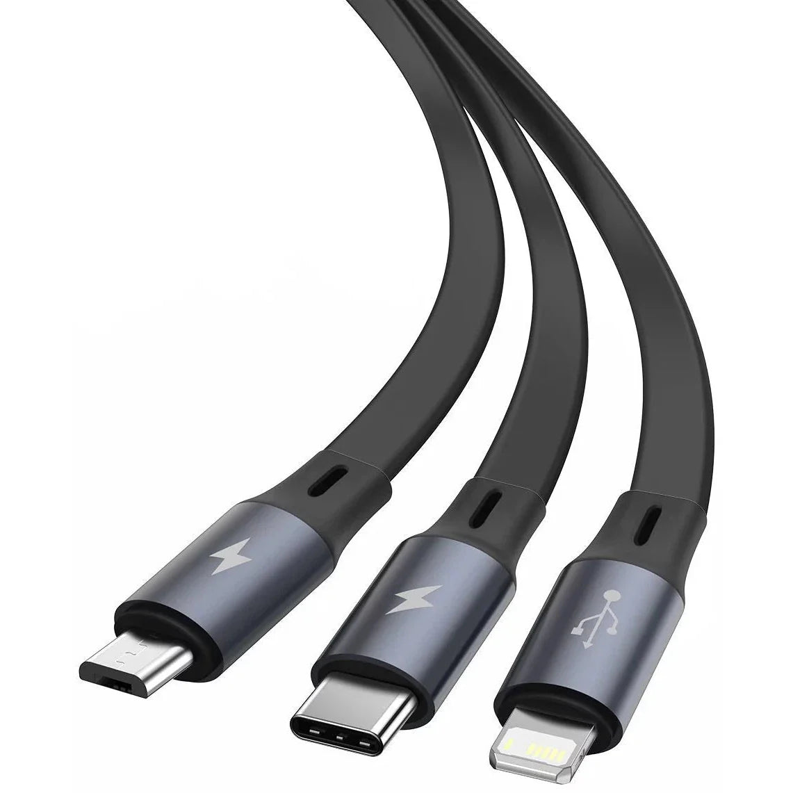 Cable Baseus Bright Mirror 3-in-1 cable USB For M+L+T 3.5A 1.2m Black