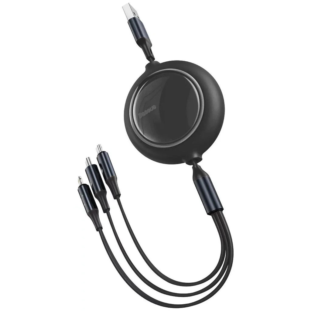 Cable Baseus Bright Mirror 3-in-1 cable USB For M+L+T 3.5A 1.2m Black