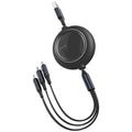Cable Baseus Bright Mirror 3-in-1 cable USB For M+L+T 3.5A 1.2m Black
