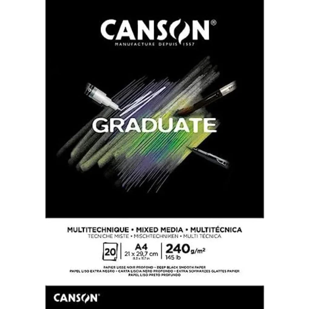Canson Pad Cangrad Black 20S A4 240G
