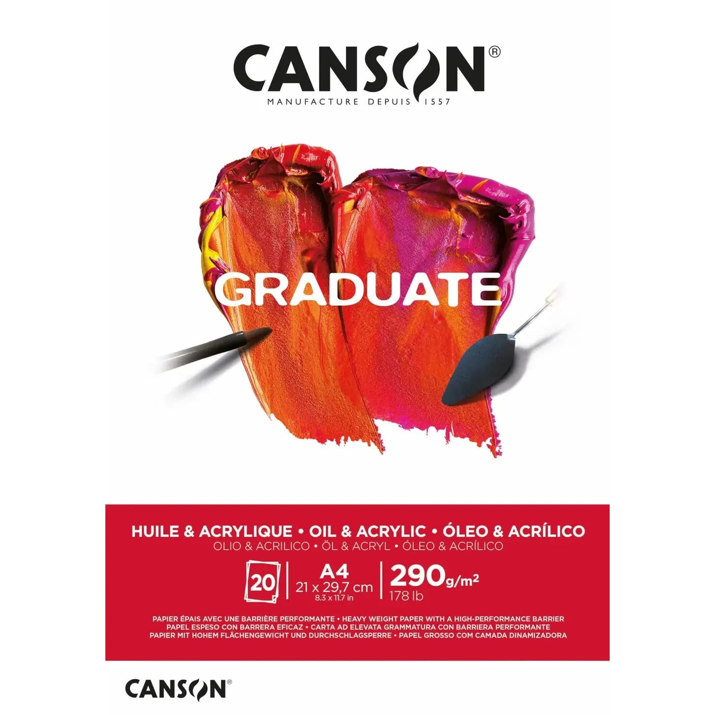 Canson Pad Cangrad Oil And Acrylic 20S A4 290G