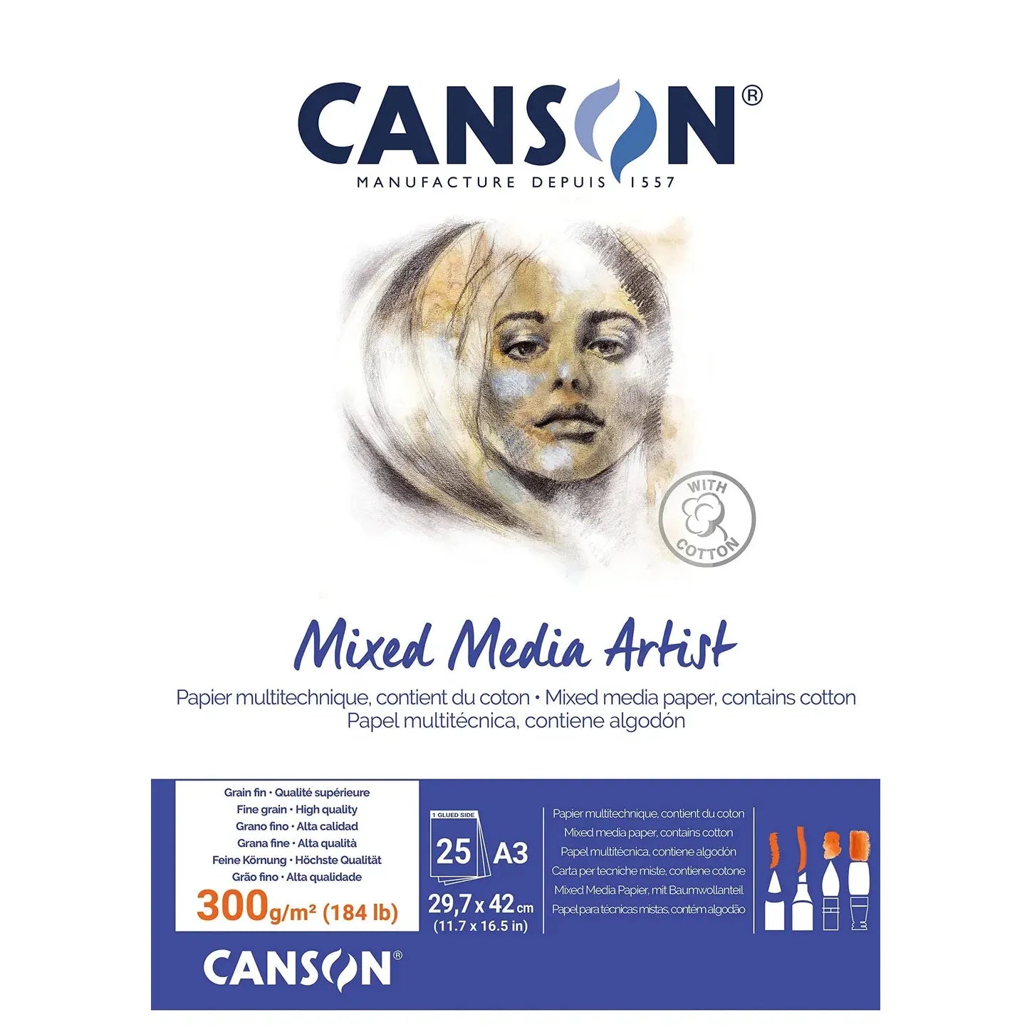Canson Pad Canmixmedia Artist 25S A3 300G