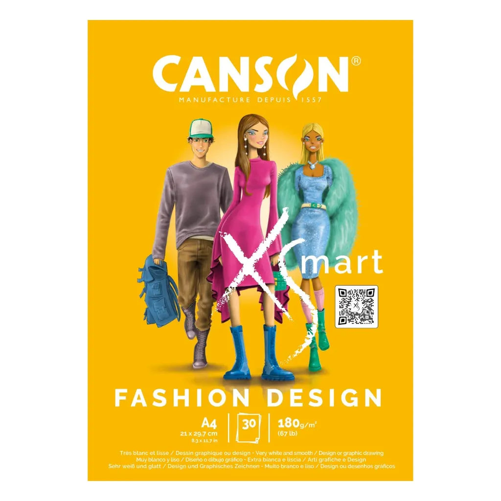 Canson Pad Xs'Mart A4 30 Sheet 180Gsm Fashion Design