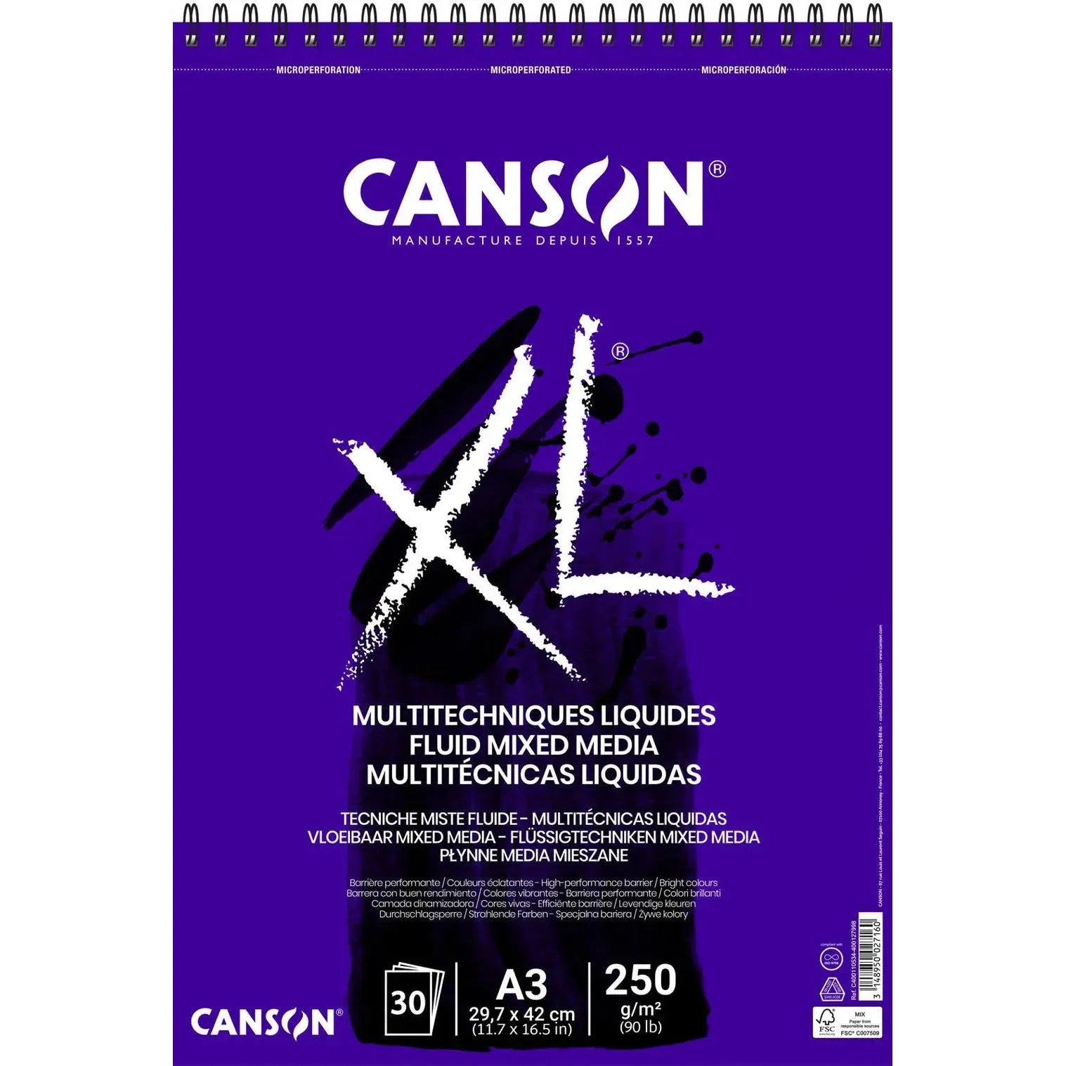 Canson Spp Canxl Fluid Mix Medium 30S A3 250G