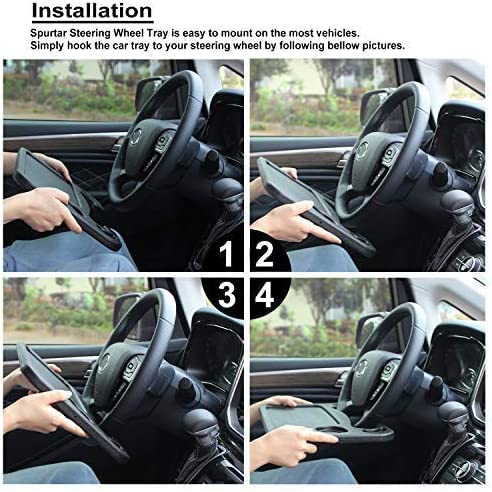 Car Steering Wheel Tray Grey R-3610