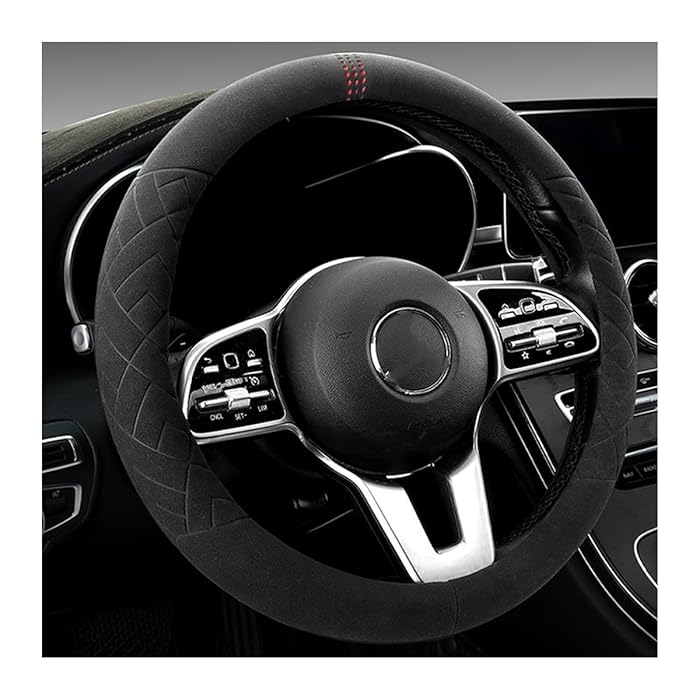 Car Suede Steering Cover Black