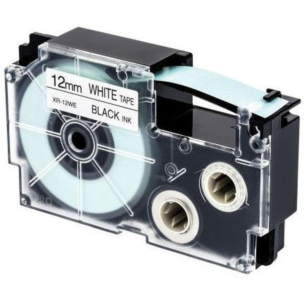 Casio 12 Mm Label Cartridge Black On White Xr 12We1