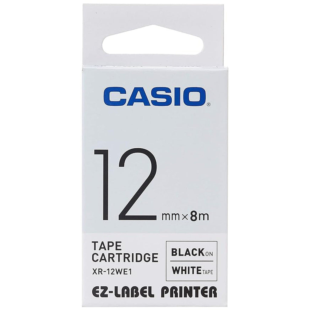 Casio 12 Mm Label Cartridge Black On White Xr 12We1