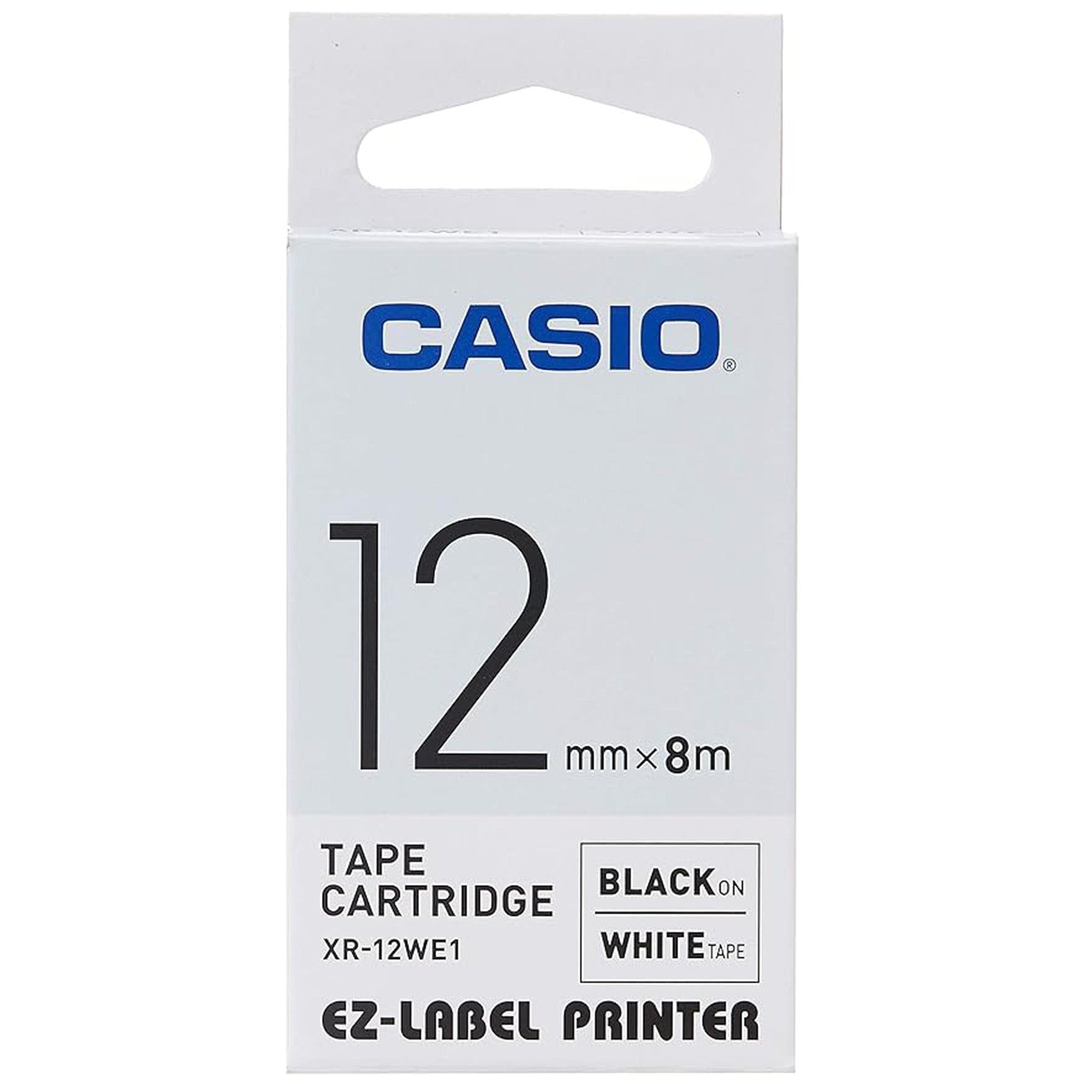 Casio 12 Mm Label Cartridge Black On White Xr 12We1
