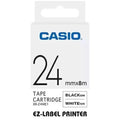 Casio EZ-Label Printer Tape Cartridge Black On White Tape 24mm x 8m (XR-24WE1)