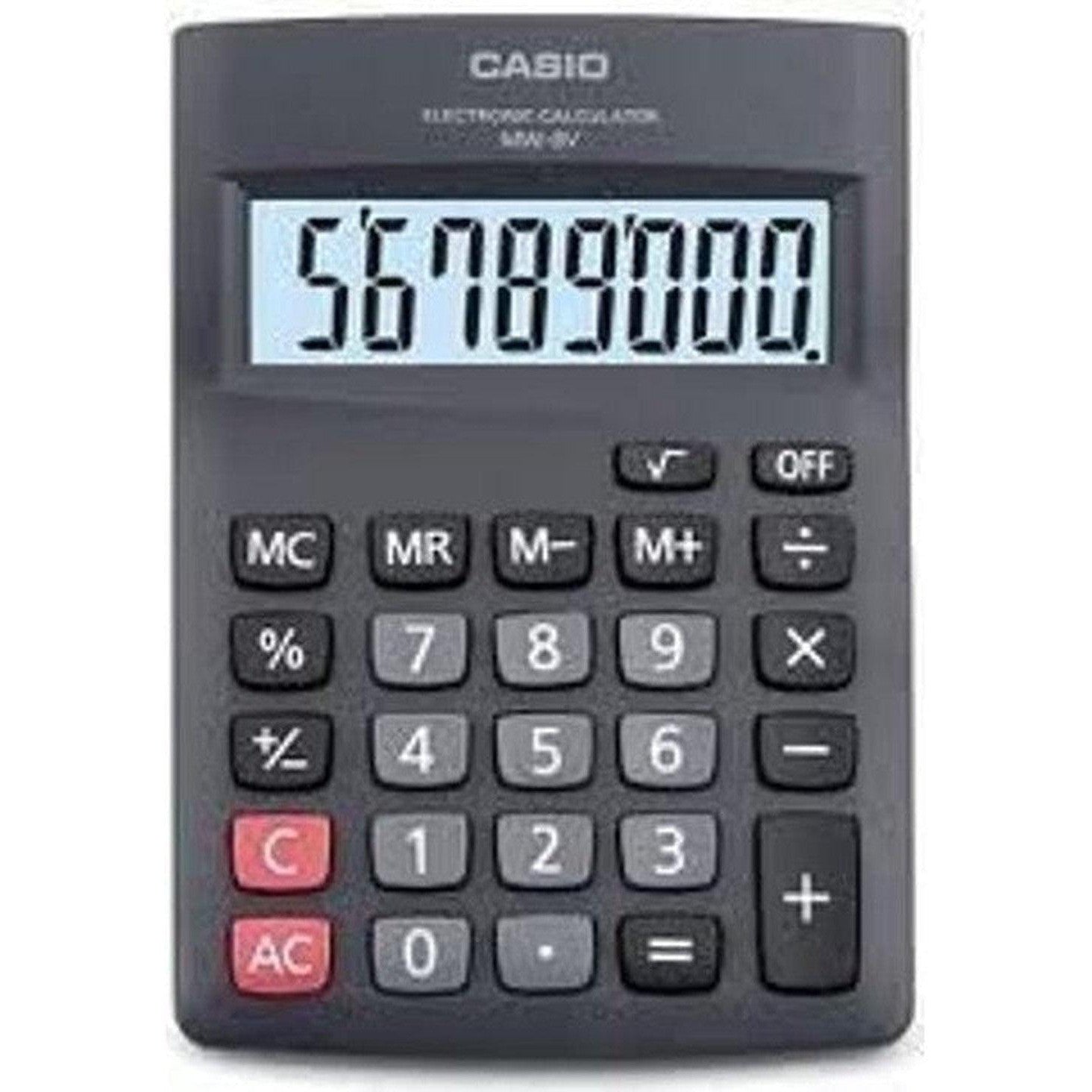 Casio Mw 8V Bk W Electronic Desktop Calculator With 8 Digit Extra Big Display