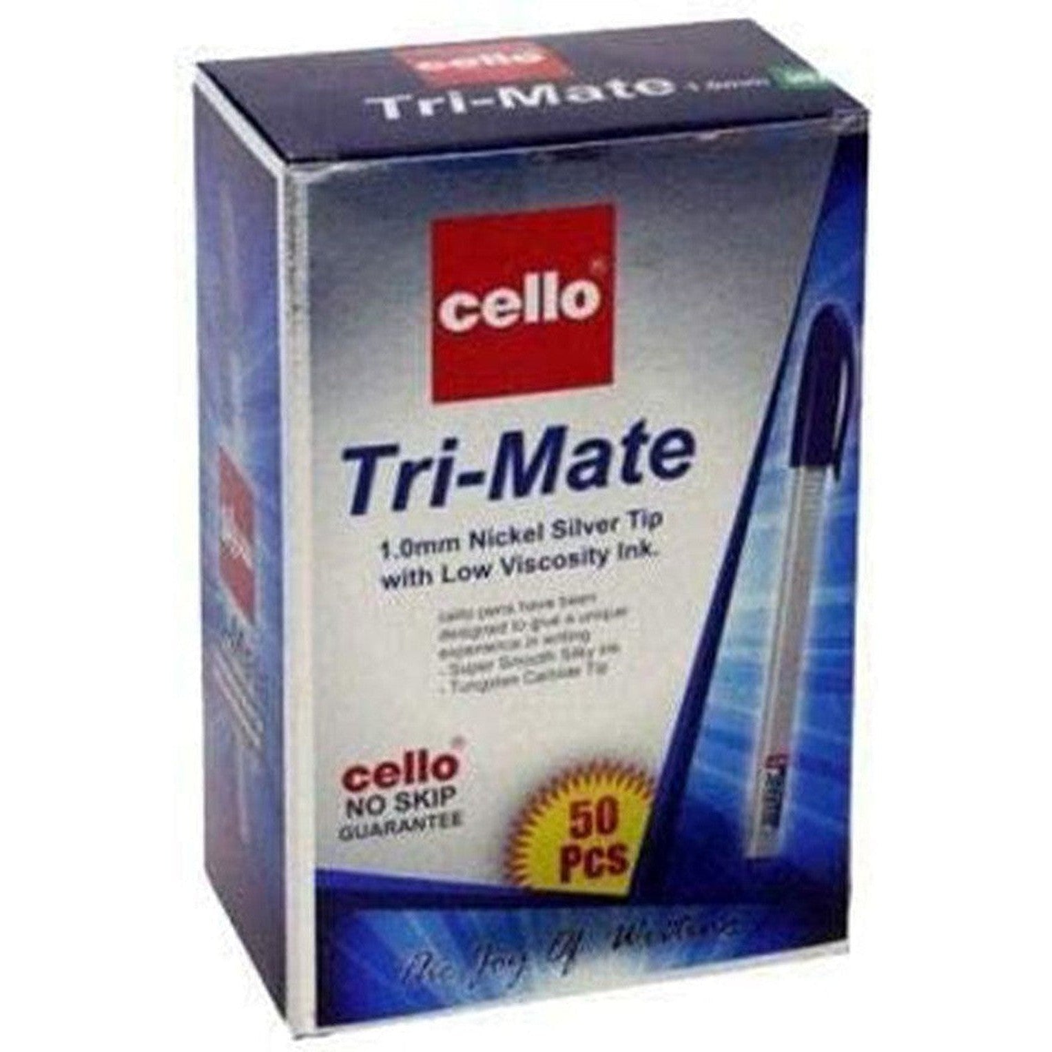Cello Tri-Mate Pen 1.0Mm - 50 Pcs
