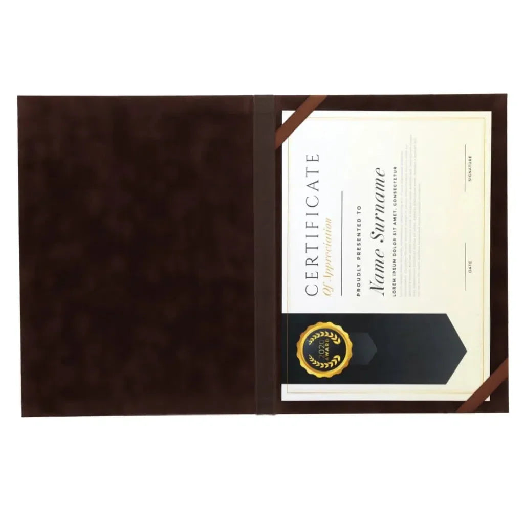 Certificate Holder Foam Leather/PVC Frame - Dark Brown
