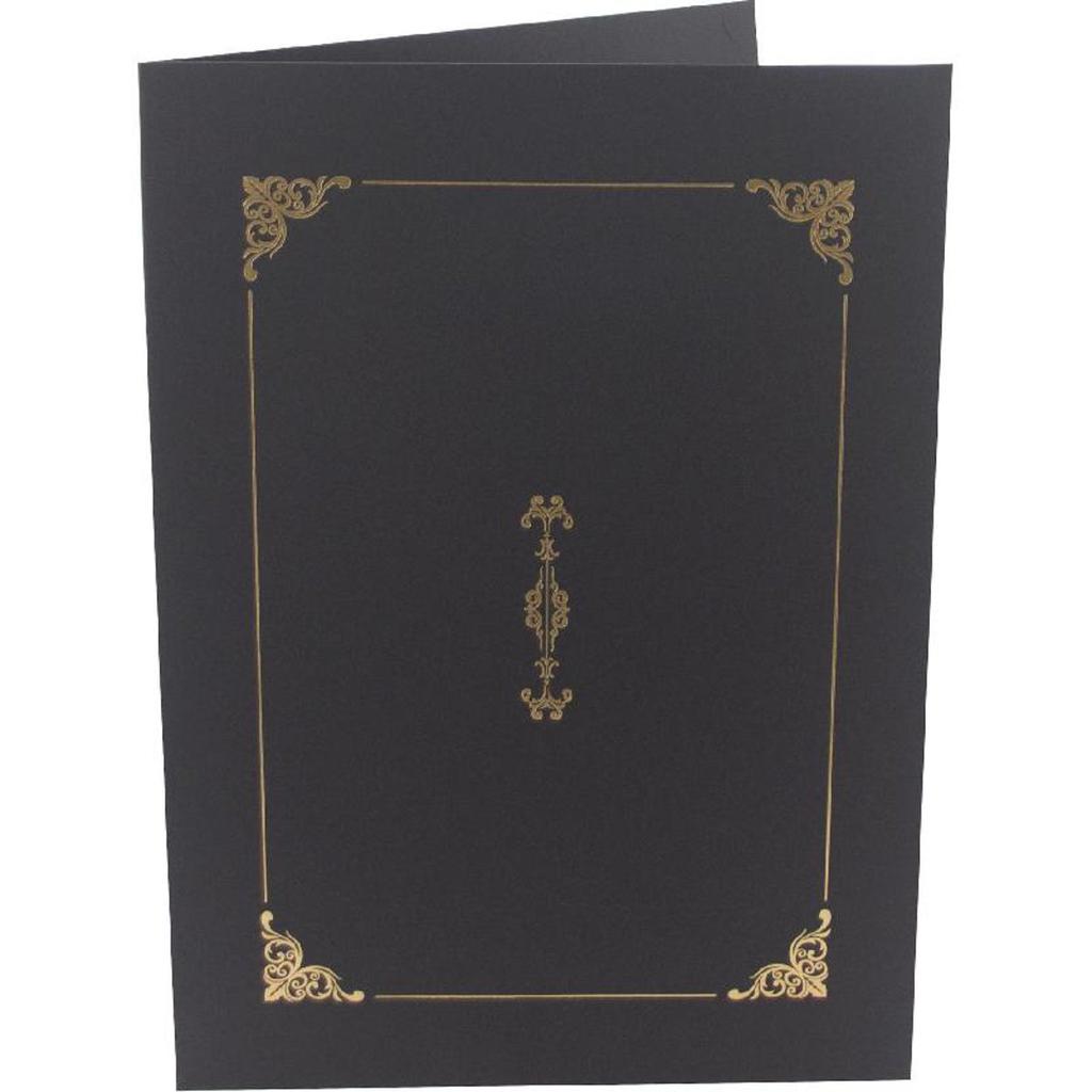 Certificate Holder with Print Black Color