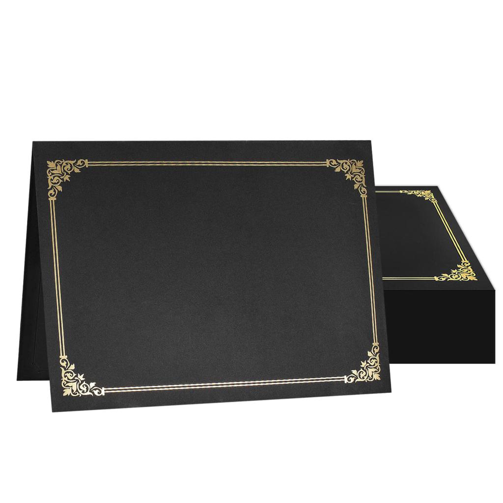 Certificate Holder with Print Black Color