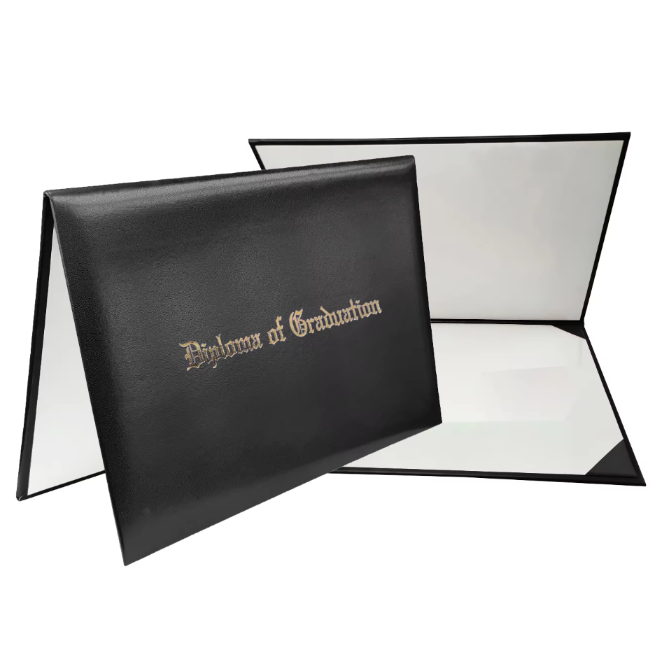 Certificate Holder with Print - Black Color