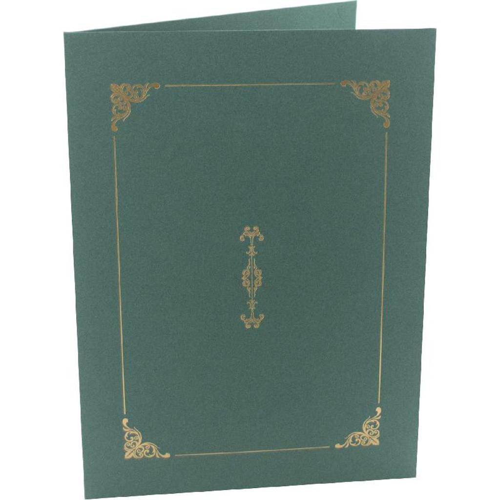 Certificate Holder with Print - Green Color