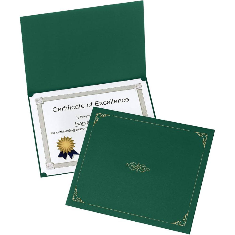 Certificate Holder with Print - Green Color