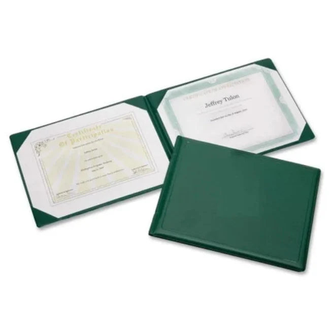 Certificate Holder with Print - Green Color