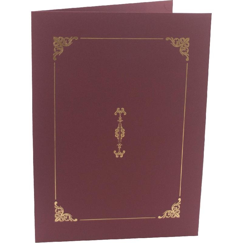 Certificate Holder with Print - Red Color
